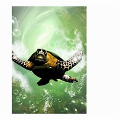 Wonderful Sea Turtle With Bubbles Small Garden Flag (two Sides) by FantasyWorld7