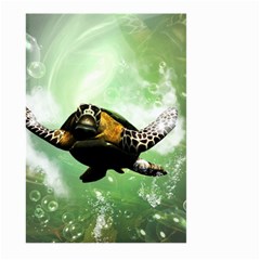 Wonderful Sea Turtle With Bubbles Large Garden Flag (two Sides)