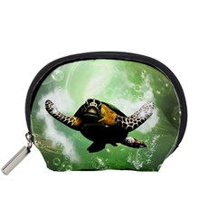 Wonderful Sea Turtle With Bubbles Accessory Pouches (small) 