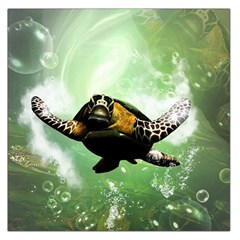 Wonderful Sea Turtle With Bubbles Large Satin Scarf (square)