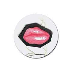 Troislips0002 Rubber Coaster (round) 