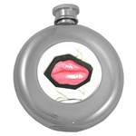 Troislips0002 Round Hip Flask (5 oz) Front