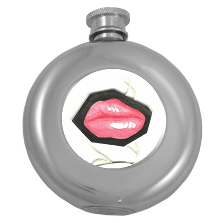 Troislips0002 Round Hip Flask (5 oz)