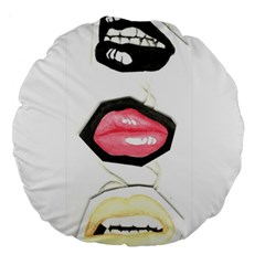 Troislips0002 Large 18  Premium Round Cushions