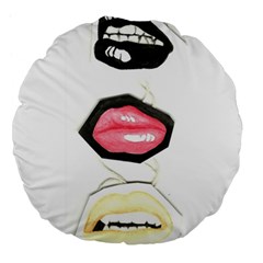 Troislips0002 Large 18  Premium Flano Round Cushions