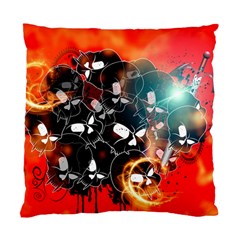 Black Skulls On Red Background With Sword Standard Cushion Cases (two Sides)  by FantasyWorld7