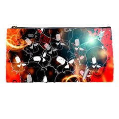 Black Skulls On Red Background With Sword Pencil Cases by FantasyWorld7