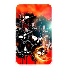 Black Skulls On Red Background With Sword Memory Card Reader by FantasyWorld7