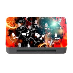 Black Skulls On Red Background With Sword Memory Card Reader With Cf