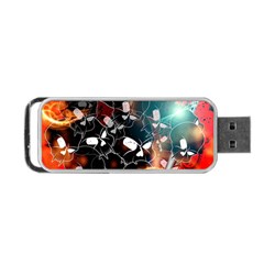 Black Skulls On Red Background With Sword Portable Usb Flash (one Side)