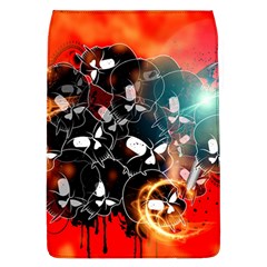 Black Skulls On Red Background With Sword Flap Covers (l) 