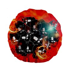 Black Skulls On Red Background With Sword Standard 15  Premium Flano Round Cushions