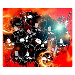 Black Skulls On Red Background With Sword Double Sided Flano Blanket (small) 