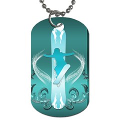 Snowboarder With Snowboard Dog Tag (one Side) by FantasyWorld7