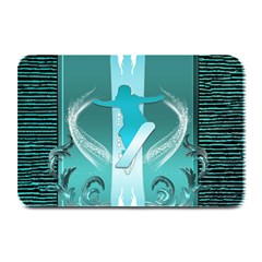 Snowboarder With Snowboard Plate Mats