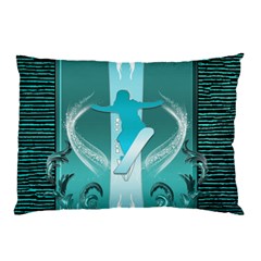 Snowboarder With Snowboard Pillow Cases