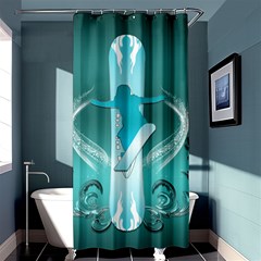 Snowboarder With Snowboard Shower Curtain 36  X 72  (stall) 