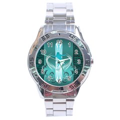 Snowboarder With Snowboard Stainless Steel Men s Watch by FantasyWorld7