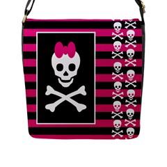 Emo Skull Princess Flap Messenger Bag (l) 