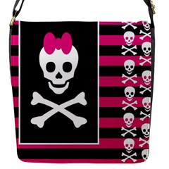 Emo Skull Princess Flap Messenger Bag (s) by ArtistRoseanneJones