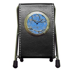 Leafless Tree Branches Against Blue Sky Pen Holder Desk Clocks by dflcprints