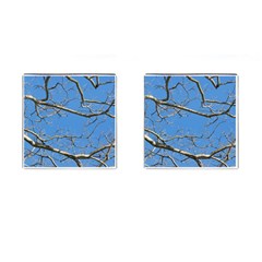 Leafless Tree Branches Against Blue Sky Cufflinks (square) by dflcprints