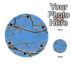 Leafless Tree Branches Against Blue Sky Playing Cards 54 (round) 