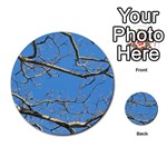 Leafless Tree Branches Against Blue Sky Multi-purpose Cards (Round)  Front 1