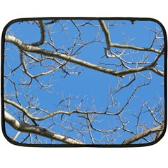 Leafless Tree Branches Against Blue Sky Double Sided Fleece Blanket (mini) 