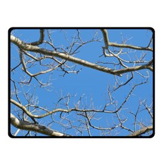 Leafless Tree Branches Against Blue Sky Fleece Blanket (small)