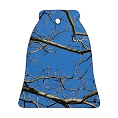 Leafless Tree Branches Against Blue Sky Ornament (bell)  by dflcprints