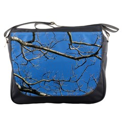 Leafless Tree Branches Against Blue Sky Messenger Bags by dflcprints