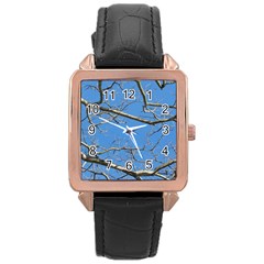 Leafless Tree Branches Against Blue Sky Rose Gold Watches by dflcprints