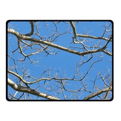 Leafless Tree Branches Against Blue Sky Double Sided Fleece Blanket (small) 