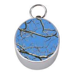 Leafless Tree Branches Against Blue Sky Mini Silver Compasses