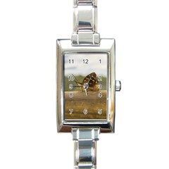 Butterfly Against Blur Background At Iguazu Park Rectangle Italian Charm Watches by dflcprints