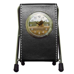 Butterfly Against Blur Background At Iguazu Park Pen Holder Desk Clocks by dflcprints