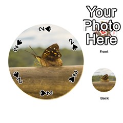 Butterfly Against Blur Background At Iguazu Park Playing Cards 54 (round)  by dflcprints