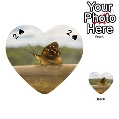 Butterfly Against Blur Background At Iguazu Park Playing Cards 54 (heart)  by dflcprints