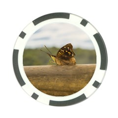 Butterfly Against Blur Background At Iguazu Park Poker Chip Card Guards by dflcprints