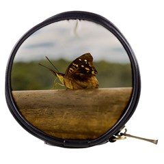 Butterfly Against Blur Background At Iguazu Park Mini Makeup Bags by dflcprints