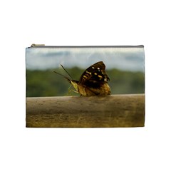 Butterfly Against Blur Background At Iguazu Park Cosmetic Bag (medium)  by dflcprints