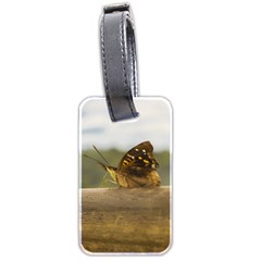 Butterfly Against Blur Background At Iguazu Park Luggage Tags (two Sides) by dflcprints