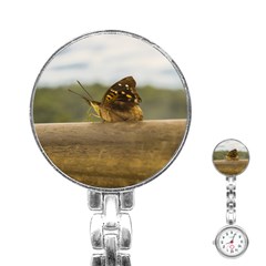 Butterfly Against Blur Background At Iguazu Park Stainless Steel Nurses Watches by dflcprints