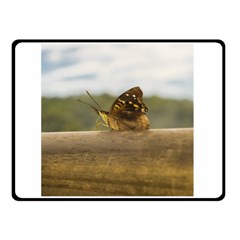 Butterfly Against Blur Background At Iguazu Park Double Sided Fleece Blanket (small) 