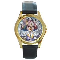 World Peace Round Gold Metal Watches