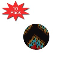 Blue, Gold, And Red Pattern 1  Mini Buttons (10 Pack) 