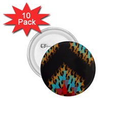 Blue, Gold, And Red Pattern 1 75  Buttons (10 Pack)