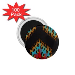 Blue, Gold, And Red Pattern 1 75  Magnets (100 Pack) 