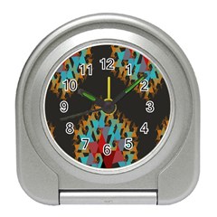 Blue, Gold, And Red Pattern Travel Alarm Clocks